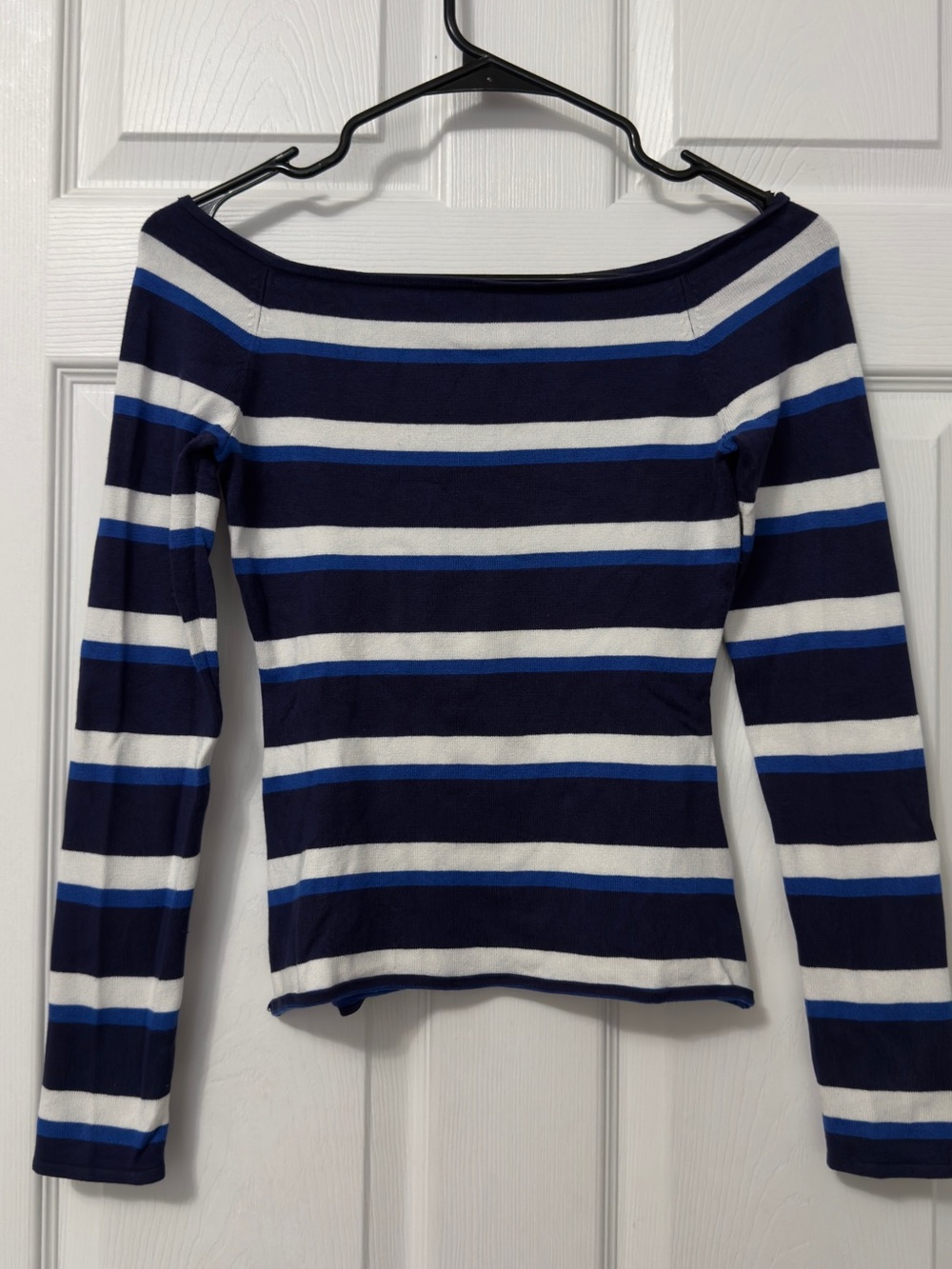 H&M Navy, White & Royal Blue Striped Top